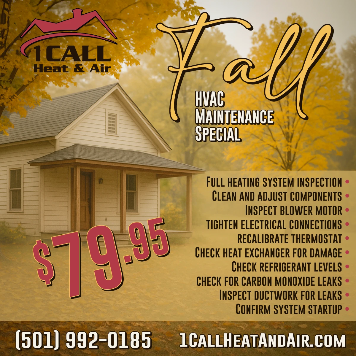 Fall HVAC Maintenance Special only $79.95